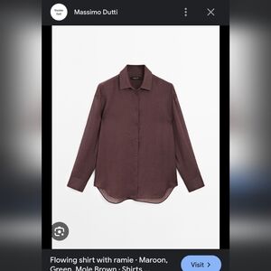ISO! Massimo Dutti Flowing Ramie Shirt Maroon